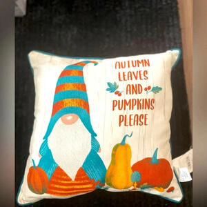 Mainstays Autumn leaves and pumpkins please gnome 16X16 pillow